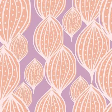 Seamless pattern with abstract leaves. Leaf endless background. Contemporary  Stock Illustration