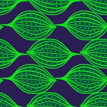 Seamless pattern with abstract leaves. Leaf endless background. Contemporary  Stock Illustration