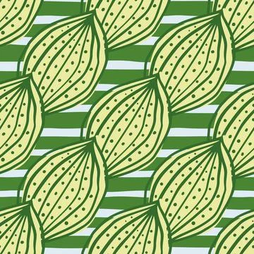 Seamless pattern with abstract leaves. Leaf endless background. Contemporary  Stock Illustration
