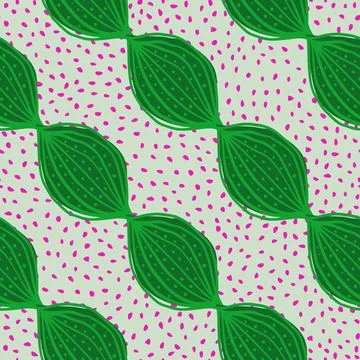 Seamless pattern with abstract leaves. Leaf endless background. Contemporary  Stock Illustration