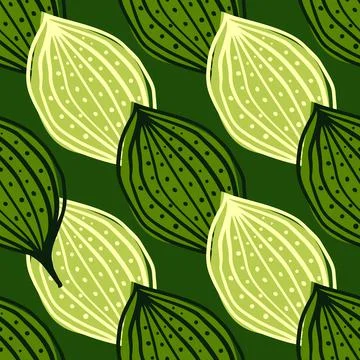 Seamless pattern with abstract leaves. Leaf endless background. Contemporary  Illustrazione stock