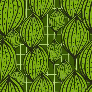 Seamless pattern with abstract leaves. Leaf endless background. Contemporary  Stock Illustration