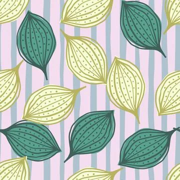Seamless pattern with abstract leaves. Leaf endless background. Contemporary  Illustrazione stock