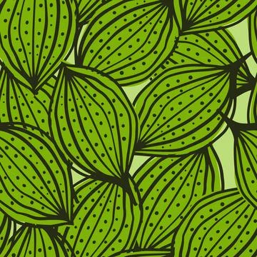 Seamless pattern with abstract leaves. Leaf endless background. Contemporary  Stock Illustration