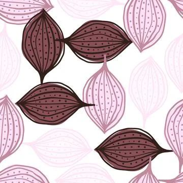 Seamless pattern with abstract leaves. Leaf endless background. Contemporary  Stock Illustration