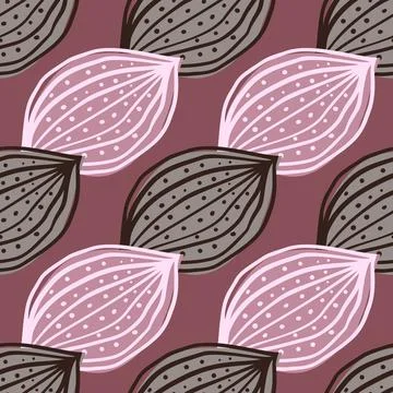 Seamless pattern with abstract leaves. Leaf endless background. Contemporary  Illustrazione stock
