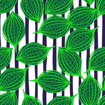 Seamless pattern with abstract leaves. Leaf endless background. Contemporary  Illustrazione stock