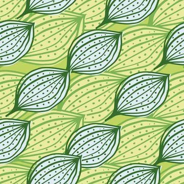 Seamless pattern with abstract leaves. Leaf endless background. Contemporary  Stock Illustration