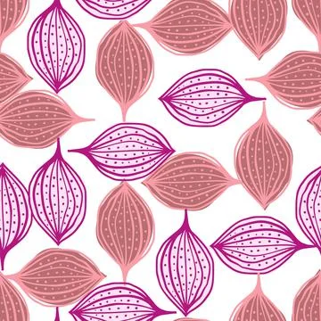 Seamless pattern with abstract leaves. Leaf endless background. Contemporary  Illustrazione stock
