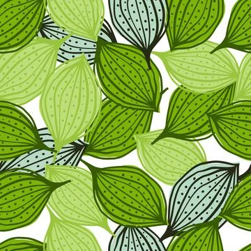 Seamless pattern with abstract leaves. Leaf endless background. Contemporary  Illustrazione stock