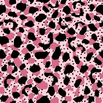 Seamless pattern with abstract leopard skin. Modern animal fur wallpaper. 스톡 일러스트