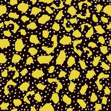 Seamless pattern with abstract leopard skin. Wild african cats repeat texture Stock Illustration
