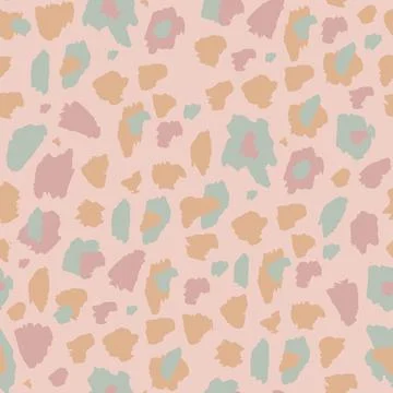 Seamless pattern with abstract leopard spots in doodle style. Illustrazione stock