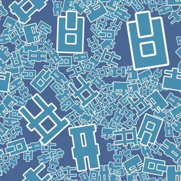 A seamless pattern. Abstract letters background. Vector illustration Stock Illustration