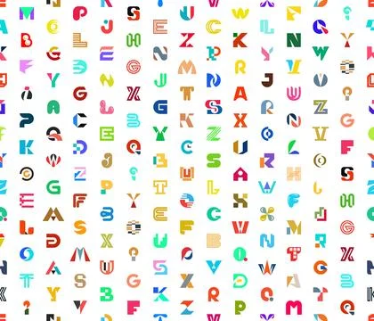 Seamless pattern with abstract letters Stock Illustration