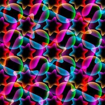 Seamless pattern Abstract liquid lava lamp from geometric shapes Stock Illustration