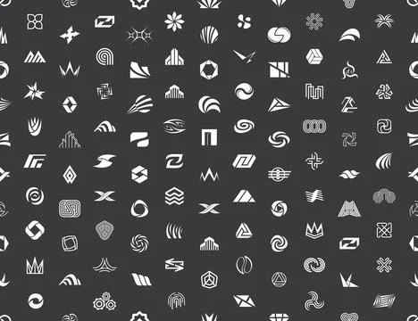 Seamless pattern with Abstract logos Stock Illustration
