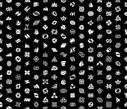 Seamless pattern with Abstract logos 스톡 일러스트