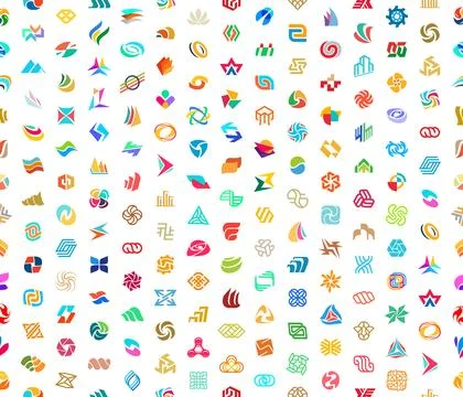 Seamless pattern with Abstract logos Illustrazione stock