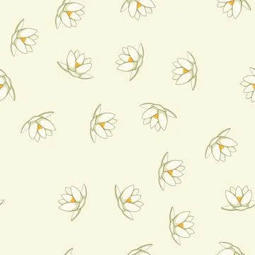 Seamless pattern abstract lotus flower cartoon vector Stock Illustration