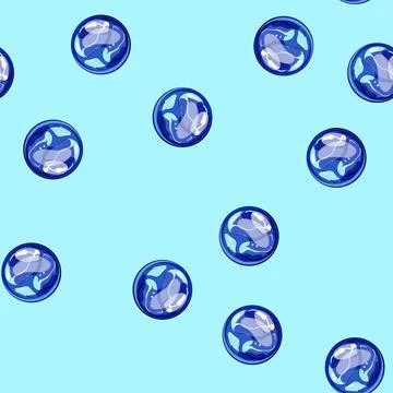 Seamless pattern abstract magic ball sphere cartoon vector Stock Illustration