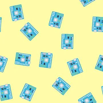 Seamless pattern abstract microcontroller cartoon vector イラスト素材