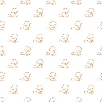 Seamless pattern abstract minimalist orange doodle line drawing Stock Illustration