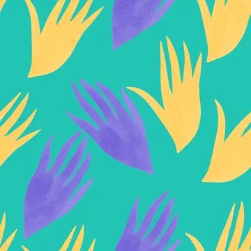 Seamless pattern with abstract modern shapes. Vector hand-drawn illustration Stock Illustration