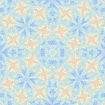 Seamless pattern with abstract mosaic tiles, editable template, vector Illustrazione stock