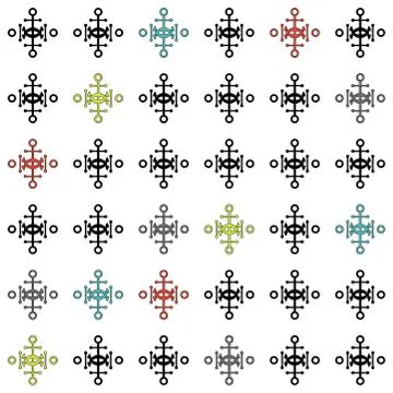 Seamless pattern with abstract motif. Two anchors ornament pattern Stock-Illustration