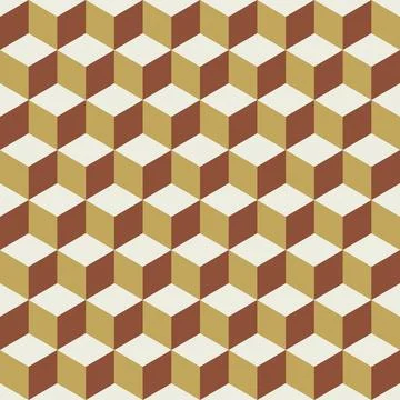 Seamless pattern - abstract multicolored geometric cubes.  Stock Illustration