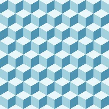 Seamless pattern - abstract multicolored geometric cubes.  Stock Illustration