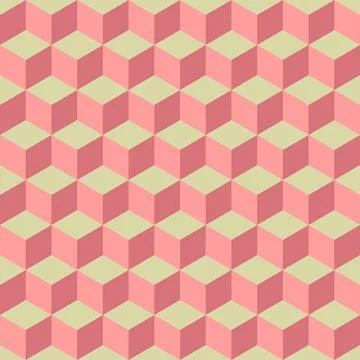 Seamless pattern - abstract multicolored geometric cubes. Perfect color combi Stock Illustration