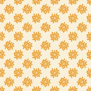 Seamless pattern with abstract orange flowers Illustrazione stock