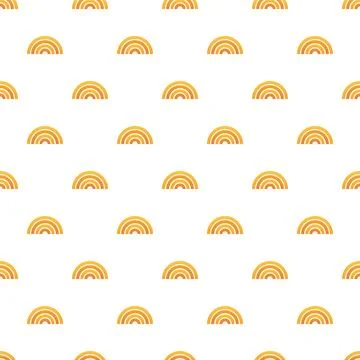 Seamless pattern with abstract orange sun arches Illustrazione stock
