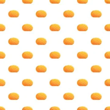 Seamless pattern with abstract orange wavy shapes Stock Illustration