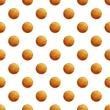 Seamless pattern of abstract orange wood grain spheres Illustrazione stock