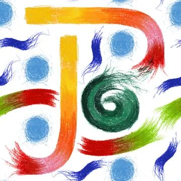 Seamless Pattern with Abstract Pastel Doodles Stock Illustration