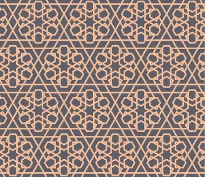 Seamless Pattern Abstract Patchwork With Geometric Ornament In Vintage Asian Stock Illustration