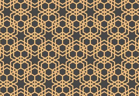 Seamless Pattern Abstract Patchwork With Geometric Ornament In Vintage Asian Stock Illustration