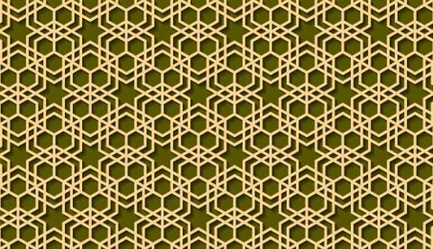 Seamless Pattern Abstract Patchwork With Geometric Ornament In Vintage Asian Stock Illustration