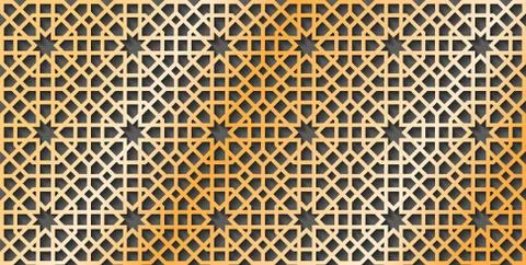 Seamless Pattern Abstract Patchwork With Geometric Ornament In Vintage Asian Stock Illustration