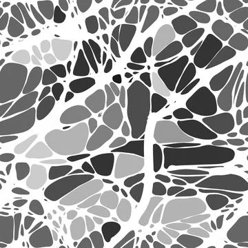 Seamless pattern with abstract patterns, lines. Neurographics. White liini on Stock Illustration