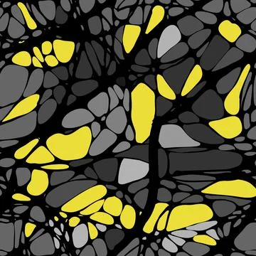 Seamless pattern with abstract patterns, lines. Neuro graphics. Black lines on Stock Illustration