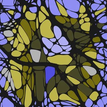 Seamless pattern with abstract patterns, lines. Neuro graphics. Black lines on Illustrazione stock