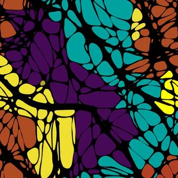 Seamless pattern with abstract patterns, lines. Neuro graphics. Black lines on Illustrazione stock