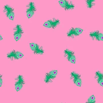 Seamless pattern abstract peacock feather cartoon vector イラスト素材