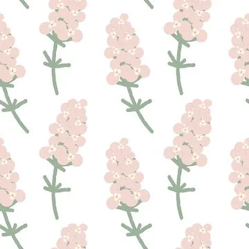 Seamless pattern of abstract phloxes flower in trendy pale pink shades Illustrazione stock