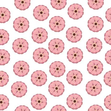 Seamless pattern abstract pink flowers head vector illustration 스톡 일러스트