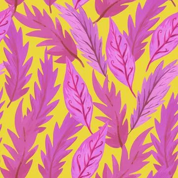 Seamless pattern with abstract pink leaves. Luxury retro background for dec.. Stock Illustration